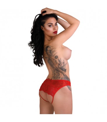 DARING NICOLETTE CROTCHLESS PANTY ROJO