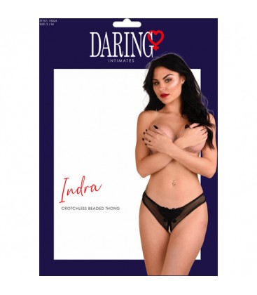 DARING INDRA CROTCHLESS BEADED THONG NEGRO