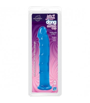 JELLY JEWELS DILDO CON SUCCIoN EN LA BASE AZUL