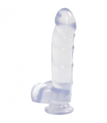 JELLY JEWELS PENE CON TESTICULOS Y BASE SUCCIONADORA DIAMANTE