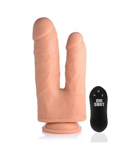 PENE REALiSTICO DOBLE CON VIBRADOR 10 VELOCIDADES