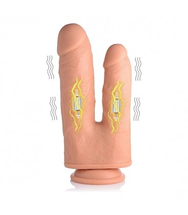 PENE REALiSTICO DOBLE CON VIBRADOR 10 VELOCIDADES