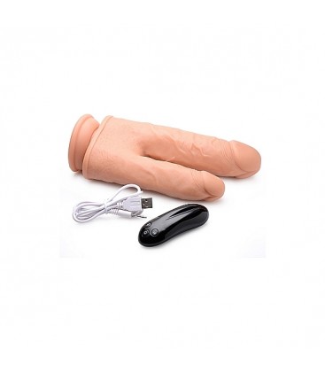 PENE REALiSTICO DOBLE CON VIBRADOR 10 VELOCIDADES