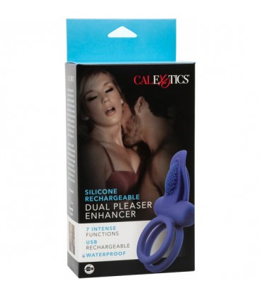 ANILLO VIBRADOR DUAL RECARGABLE PLEASER ENHANCER MORADO