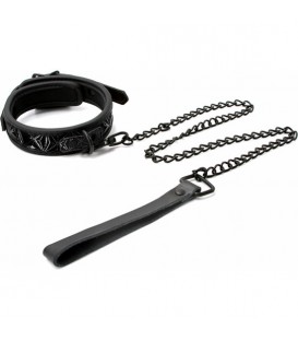 COLLAR Y CORREA - SINFUL 1 INCH - NEGRO