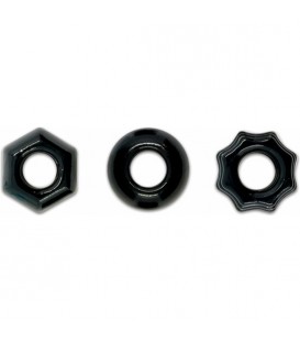 SET ANILLO PENE SILICONA RENEGADE CHUBBIES NEGRO