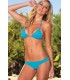 leg avenue bikini de triangulo con fruncido azul