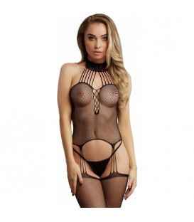 LE DÉSIR - BODY SUSPENDER FISHNET CHOKER - NEGRO