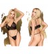 PENTHOUSE DOUBLE SPICE CONJUNTO DE BRALETTE TRIANGULAR NEGRO