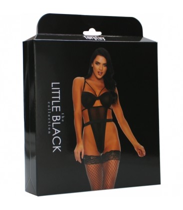 SULTRY VIXEN TEDDY WITH GARTER STRAPS NEGRO