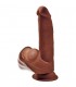 3D COCK SWINGING BALLS 8 INCH BROWN