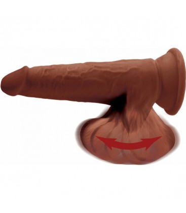 3D COCK SWINGING BALLS 8 INCH BROWN