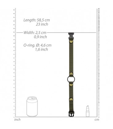 MORDAZA CON ANILLO EN O TEMA EJeRCITO VERDE