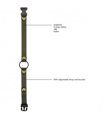 MORDAZA CON ANILLO EN O TEMA EJeRCITO VERDE