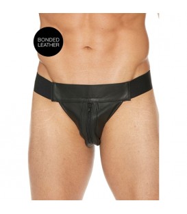 PLAIN FRONT WITH ZIP JOCK - NEGRO