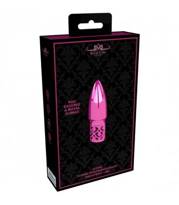 GLITTER RECHARGEABLE ABS BULLET ROSA
