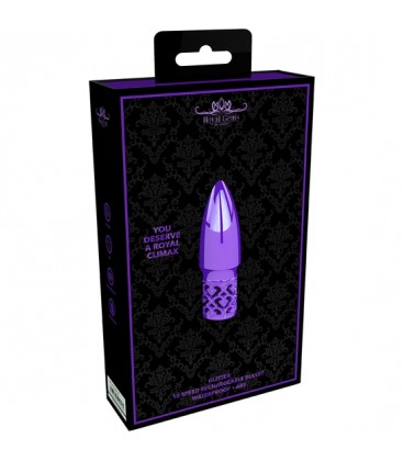 GLITTER RECHARGEABLE ABS BULLET MORADO