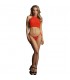 FESTIVE RHINESTONE TOP Y TANGA ROJO