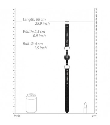 MORDAZA DE BOLA TRANSPIRABLE CON CORREAS DE DIAMANTES NEGRO