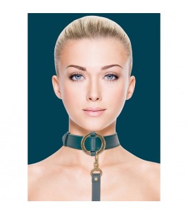 OUCH HALO - COLLAR WITH LEASH - VERDE