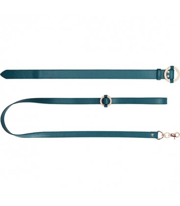 OUCH HALO COLLAR WITH LEASH VERDE