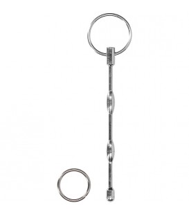 URETHRAL SOUNDING RIBBED PLUG WITH RING