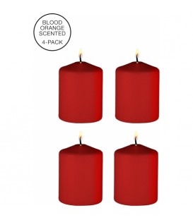 TEASE CANDLES SINFUL SMELL 4 PIECES ROJO
