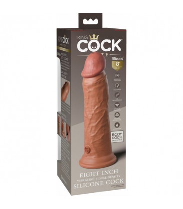 8 INCH 2 DENSITY VIBRATING COCK CARAMELO