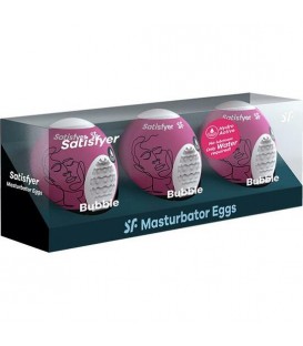 SATISFYER SET DE HUEVOS MASTURBADORES BUBBLE - 3UDS