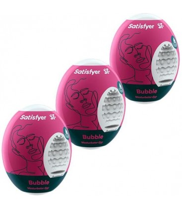 SATISFYER SET DE HUEVOS MASTURBADORES BUBBLE 3UDS