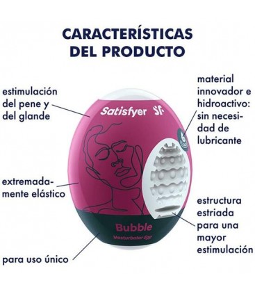 SATISFYER SET DE HUEVOS MASTURBADORES BUBBLE 3UDS