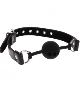 SILICONE BALL GAG NEGRO