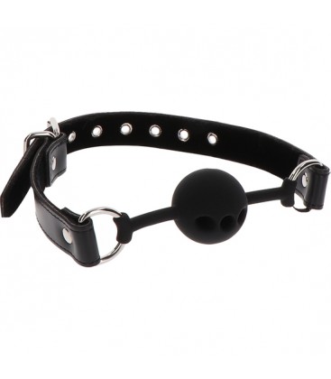 SILICONE BALL GAG NEGRO