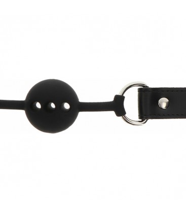 SILICONE BALL GAG NEGRO