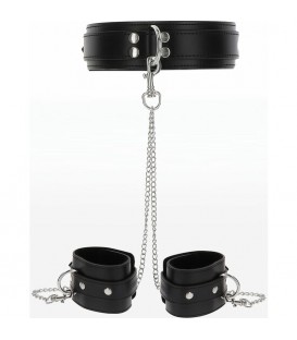 HEAVY COLLAR AND WRIST CUFFS - NEGRO