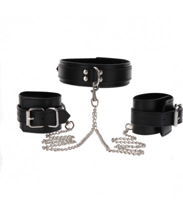 HEAVY COLLAR AND WRIST CUFFS NEGRO