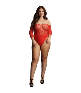 LE DESIR CROTCHLESS RHINESTONE TEDDY - ROJO