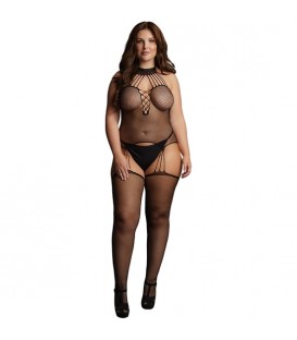 LE DeSIR SUSPENDER FISHNET CHOKER BODYSTOCKING NEGRO