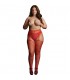 LE DeSIR SUSPENDER RHINESTONE PANTYHOSE MEDIAS DE LIGUERO ROJO OSX