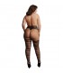 LE DESIR SUSPENDER STRIPED PANTYHOSE BLACK OSX