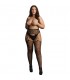 LE DESIR SUSPENDER LEOPARD PANTYHOSE BLACK OSX