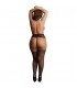 LE DESIR SUSPENDER LEOPARD PANTYHOSE BLACK OSX