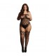LE DESIR STRAPLESS CROTCHLESS TEDDY WITH STOCKINGS