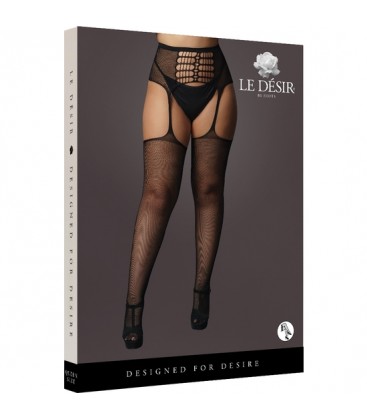 LE DeSIR HIGH WAIST GARTERBELT STOCKINGS NEGRO OSX