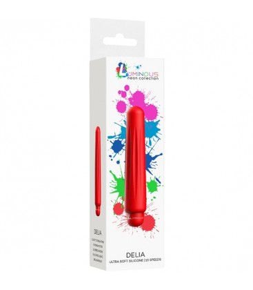 DELIA BALA VIBRADORA ABS BULLET WITH SILICONE SLEEVE 10 VELOCIDADES ROJO