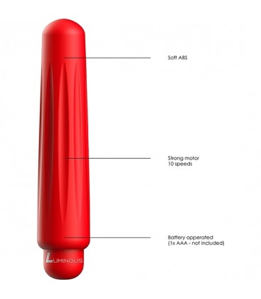 DELIA BALA VIBRADORA ABS BULLET WITH SILICONE SLEEVE 10 VELOCIDADES ROJO