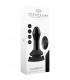 PLUGGY GLASS VIBRATOR WITH SUCTION CUP AND REMOTE RECARGABLE 10 VELOCIDADES NEGRO