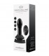 PLUGGY GLASS VIBRATOR WITH SUCTION CUP AND REMOTE RECARGABLE 10 VELOCIDADES NEGRO