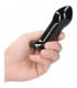 PLUGGY GLASS VIBRATOR WITH SUCTION CUP AND REMOTE RECARGABLE 10 VELOCIDADES NEGRO