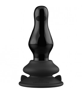 MISSY GLASS VIBRATOR WITH SUCTION CUP AND REMOTE RECARGABLE 10 VELOCIDADES NEGRO